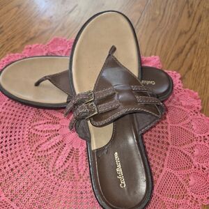 Kohl's Croft&Barrow  Brown Leather Sandals Size 8.5. CCCP